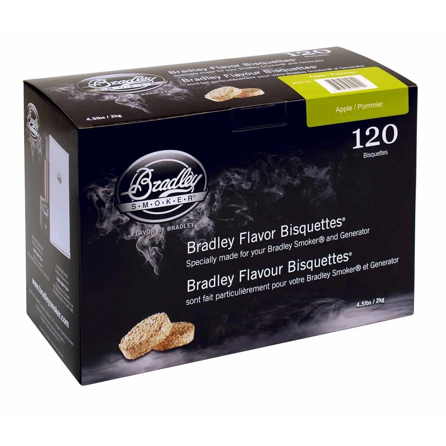 Boite 120 Bisquettes Pomme - Bradley Smoker Boite 120 Bisquettes Pomme - Bradley Smoker -Gril De Cuisine 120 bisquettes pommier bradley smoker 0689796550120
