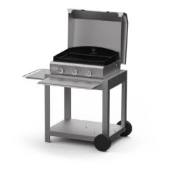 Combo Plancha Gaz Amalia Silver Edition 360 (capot + Chariot) - Le Marquier