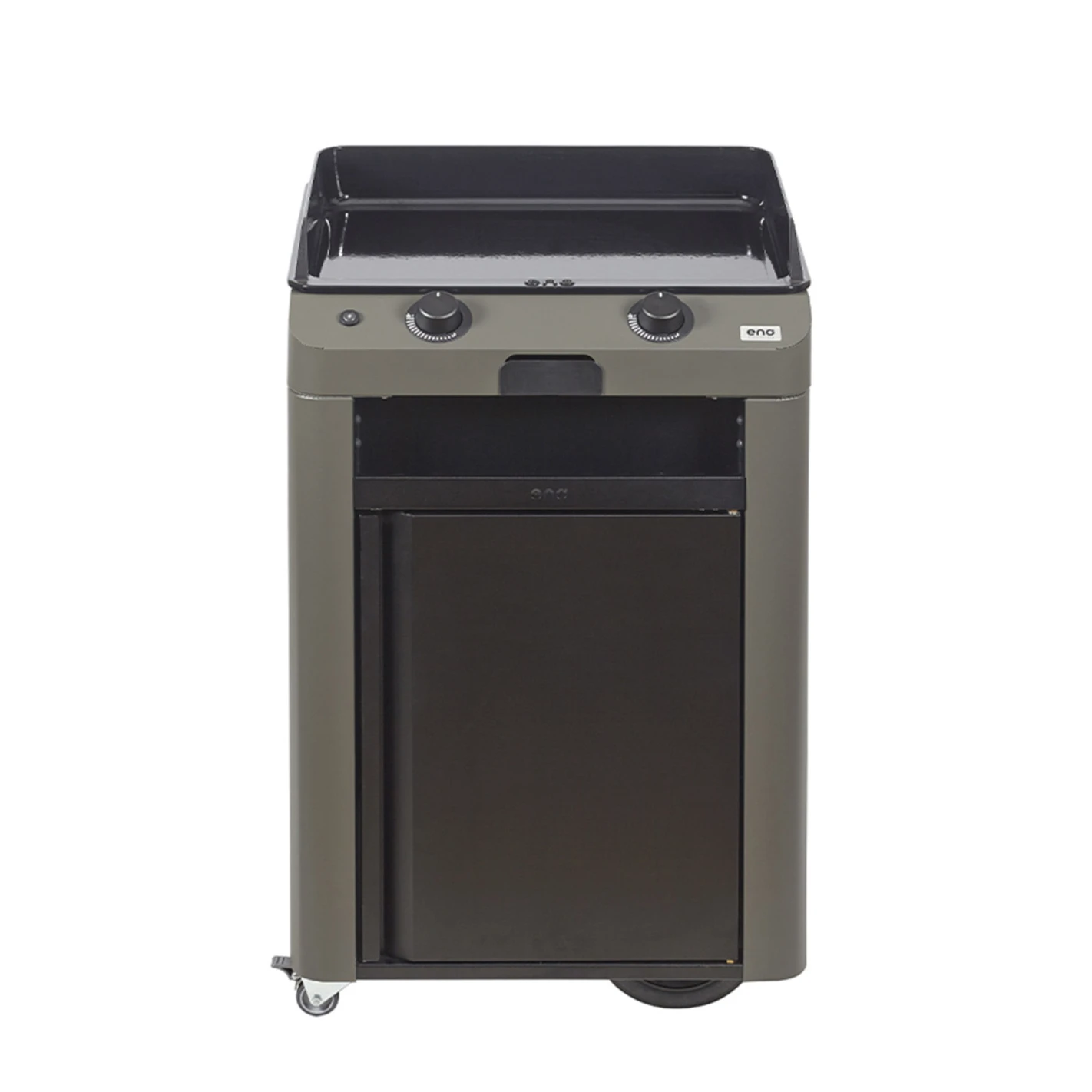 Combo Plancha gaz Fusion 60 gris cargo 2 brûleurs avec chariot - ENO Combo Plancha Gaz Fusion 60 Gris Cargo 2 Brûleurs Avec Chariot - ENO -Gril De Cuisine combo fusion 60 gris cargo eno 2020000038115 1