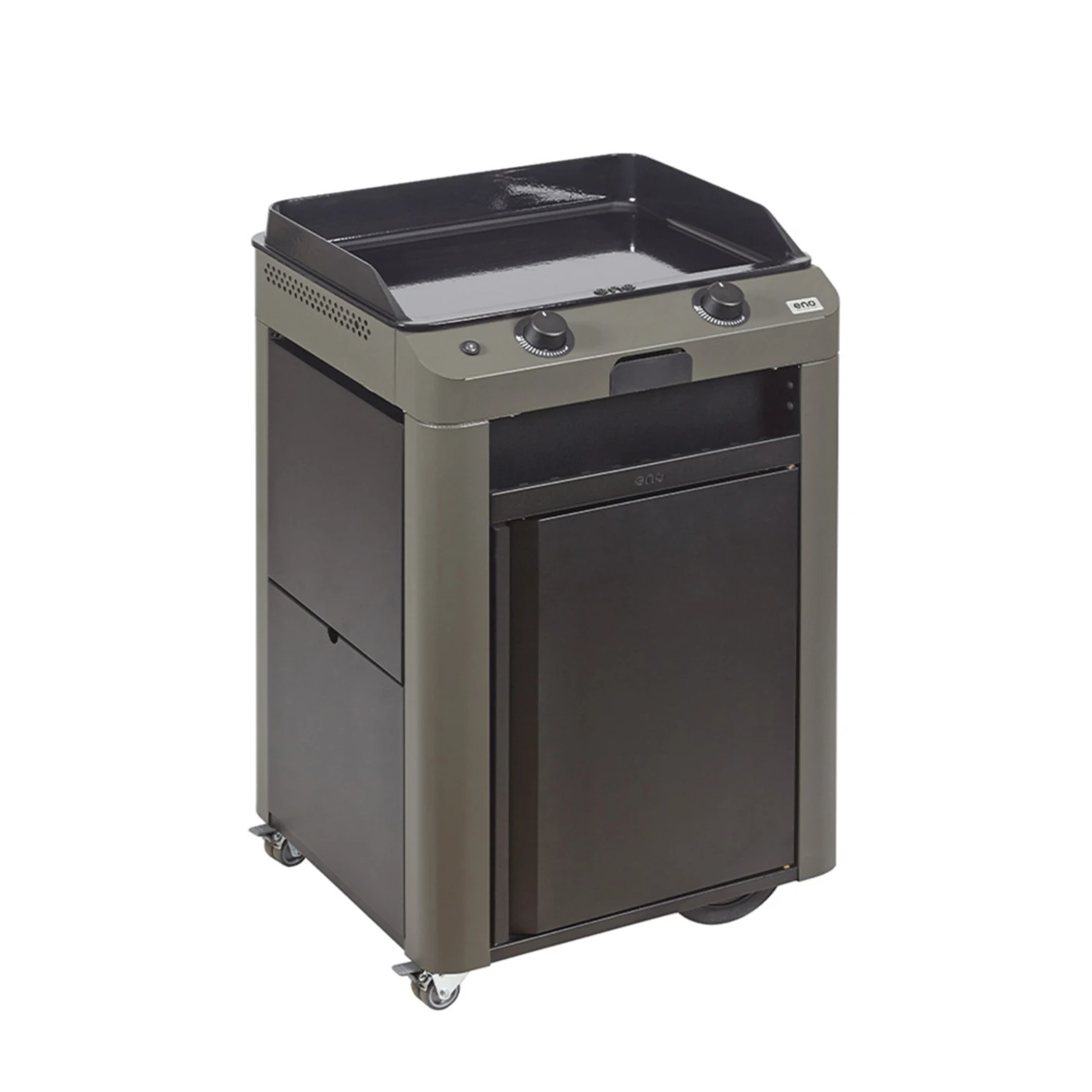 Combo Plancha gaz Fusion 60 gris cargo 2 brûleurs avec chariot - ENO Combo Plancha Gaz Fusion 60 Gris Cargo 2 Brûleurs Avec Chariot - ENO -Gril De Cuisine combo fusion 60 gris cargo eno 2020000038115 7