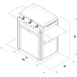 Combo Plancha Gaz Fusion 75 Inox Marin 3 Brûleurs + Chariot - ENO -Gril De Cuisine combo fusion 75 inox eno 2020000038122 5