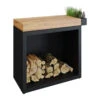 Billot Noir 90 Cm Bois De Teck - OFYR -Gril De Cuisine ofyr billot range bois noir teck 90 cm 2020000022053