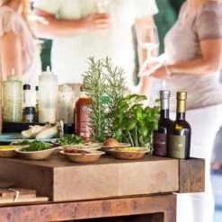 Brasero Plancha OFYR Island 100 En Corten + Plan De Travail Teck -Gril De Cuisine ofyr island 100 brasero plancha 7430440898821 2