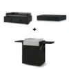 Pack Plancha Gaz Modern 60 Noir - Forge Adour -Gril De Cuisine pack modern 60 noir couvercle chariot 2020000034032