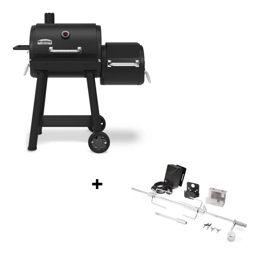 Pack barbecue Smoke Offset 400 + rôtissoire - Broil King Pack Barbecue Smoke Offset 400 + Rôtissoire - Broil King -Gril De Cuisine pack smoke offset 400 rotissoire broil king 2020000032373