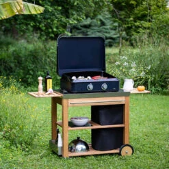 Plancha Gaz Enosign 65 Bleue Navy Avec Capot - ENO* -Gril De Cuisine plancha enosign 65 bleue navy capot gaz eno 3224780040088 3