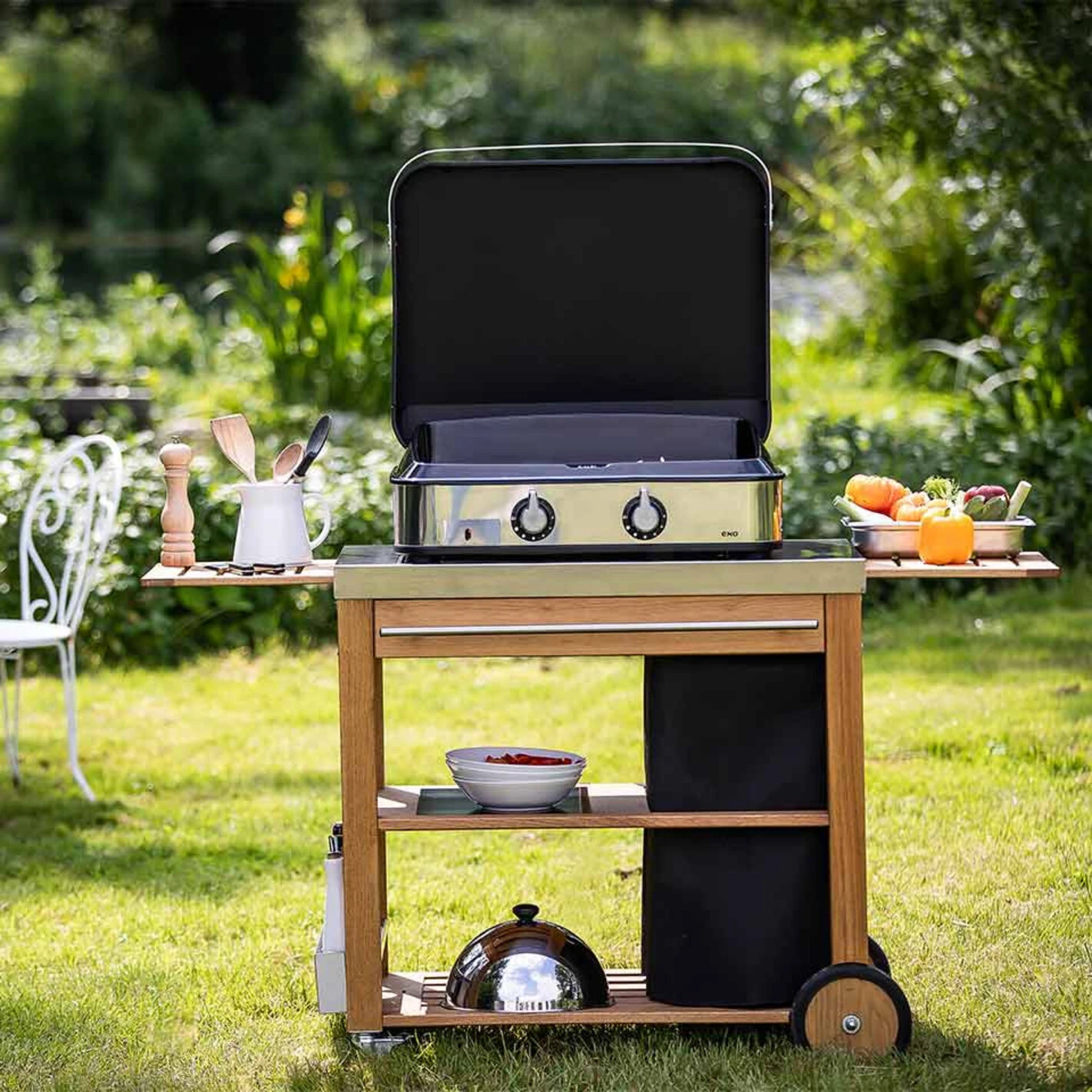 Plancha Enosign 65 Inox et Noir avec Capot - ENO* Plancha Enosign 65 Inox Et Noir Avec Capot - ENO* -Gril De Cuisine plancha enosign 65 inox et noir capot 3224780041207 5