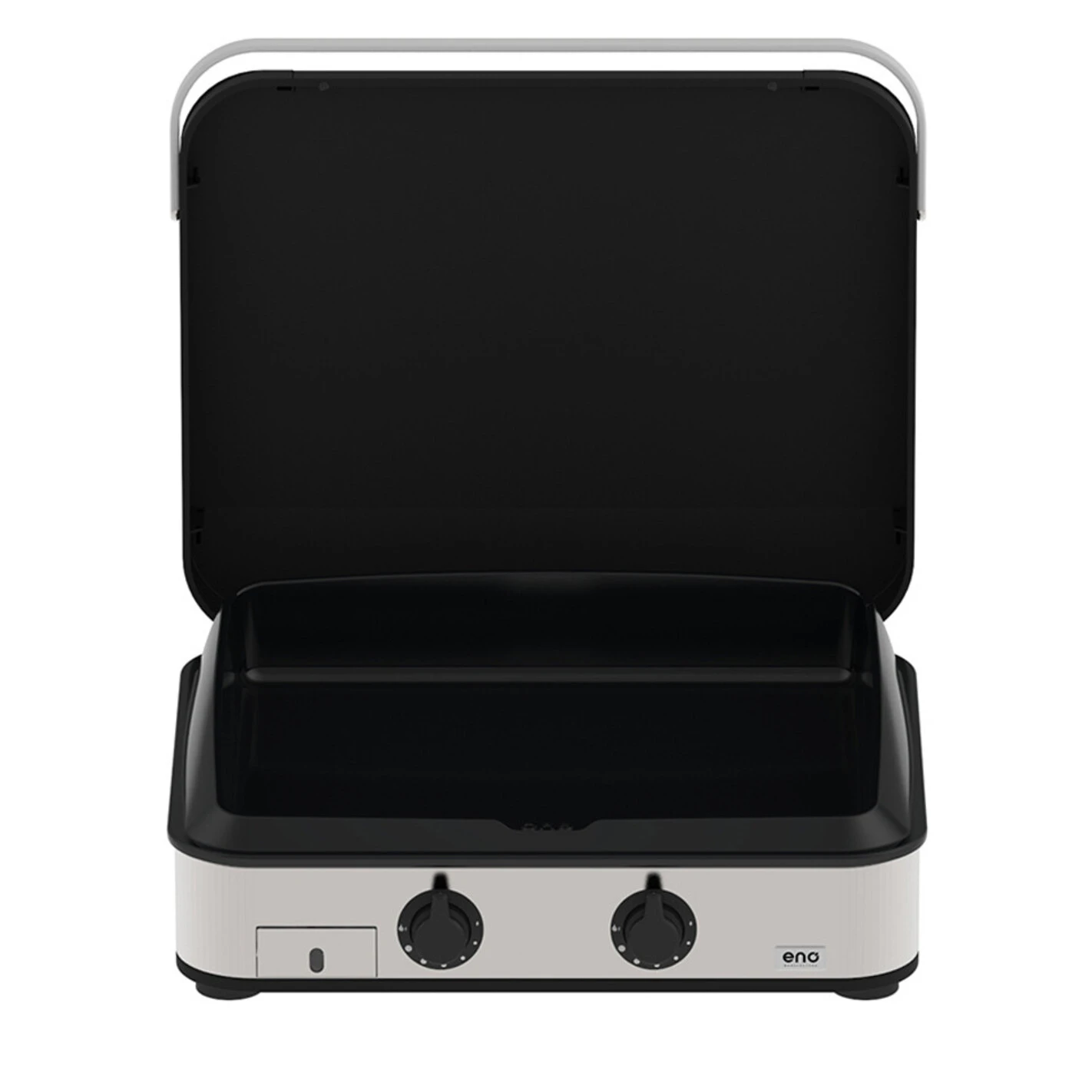Plancha Enosign 65 Inox et Noir avec Capot - ENO* Plancha Enosign 65 Inox Et Noir Avec Capot - ENO* -Gril De Cuisine plancha enosign 65 inox et noir capot 3224780041207