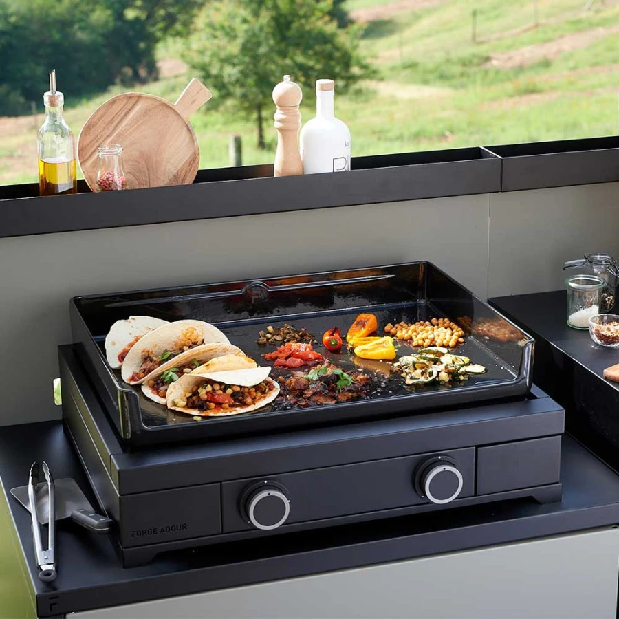 Plancha gaz Modern 60 acier noir - Forge Adour Plancha Gaz Modern 60 Acier Noir - Forge Adour -Gril De Cuisine plancha modern 60 acier noir 8436550202069 1