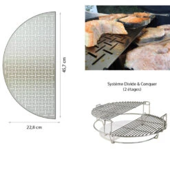 Kamado Joe Plaque Demi Lune Inox Kamado Classic Joe -Gril De Cuisine plaque demi lune inox classic joe kamado 0811738021256 2
