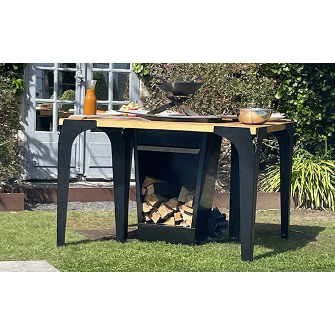 Tables acacia en L (x2) pour brasero plancha - le Gooker Tables Acacia En L (x2) Pour Brasero Plancha - Le Gooker -Gril De Cuisine tables acacia le gooker 2020000028628 1