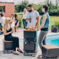 Tablette Pour Brasero Cube En Bambou - Höfats -Gril De Cuisine tablette bambou cube hofats 4260447330146 7